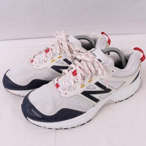 510 ニューバランス 27.5cm/new balance 白 ホワイト 紺 赤 中古 古着 スニーカー メンズ yy8731