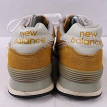 574 ニューバランス 27.0cm/new balance 黄色 イエロー グレー 白 中古 古着 スニーカー メンズ yy8757_画像2