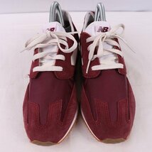 320 ニューバランス 24.0cm/new balance エンジ 白 中古 古着 スニーカー メンズ レディース yy8815_画像3