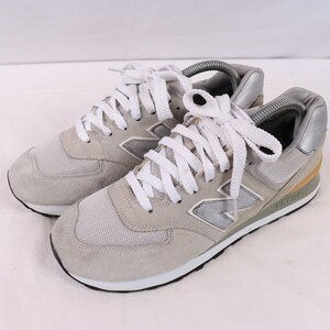 574 ニューバランス 26.0cm/new balance グレー 灰色 白 シルバー 中古 古着 スニーカー メンズ yy8819