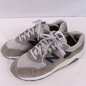 580 ニューバランス 27.5cm/new balance グレー 灰色 紺 白 中古 古着 スニーカー メンズ yy8823