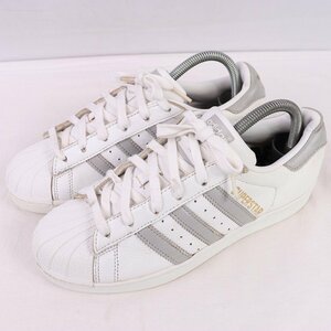 SUPERSTAR 24.5cm/adidas スーパースター アディダス スニーカー 白 ホワイト グレー 中古 古着 レディース ad4803