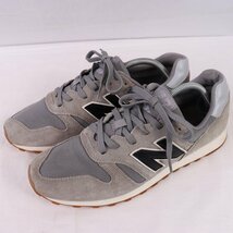 373 ニューバランス 27.5cm/new balance グレー 灰色 黒 白 中古 古着 スニーカー メンズ yy8827_画像1