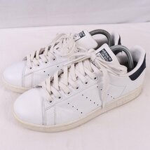 STAN SMITH W 25.0cm/adidas スタンスミス アディダス スニーカー ホワイト 白 紺 中古 古着 レディース ad4814_画像1