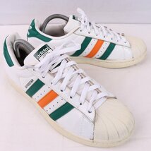 SUPERSTAR 26.0cm位/adidas スーパースター アディダス スニーカー 白 ホワイト 緑 オレンジ 中古 古着 メンズ ad4821_画像6