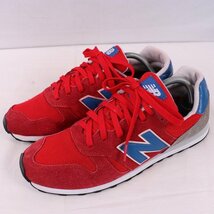 373 ニューバランス 28.0cm/new balance 赤 レッド 青 グレー 白 中古 古着 スニーカー メンズ yy8879_画像1