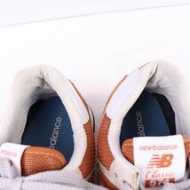 574 ニューバランス 26.5cm/new balance ダークオレンジ グレー 白 中古 古着 スニーカー メンズ yy8885_画像7