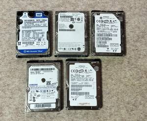 SATA　2.5インチ　80GB×１台　120GB×１台　160GB×２台　250GB×１台　合計５台