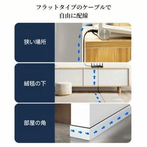 LANケーブル cat7 30cm ブラック カテゴリー7 フラットケーブル 高速の画像2