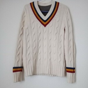 TOMMY HILFIGER　　　ウールチルデンニットセーター　　Ｓオフホワイト系　　