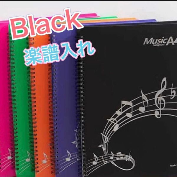 楽譜ファイル　ブラック　40ページ　9 フォルダー　大容量！