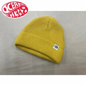 【OCEAN BEETLE】オーシャンビートル BEETLE ビーニー beanie ニット帽 ニットキャップ ビーニーキャップ マスタード 黄 フリーサイズ