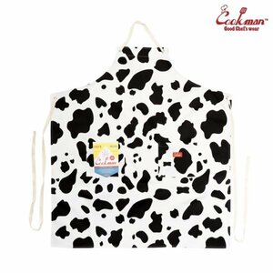 【COOKMAN】クックマン Long Apron ロングエプロン Cow 233-11974 / 牛柄 カウ柄 Milk アニマル柄 男女兼用 フリーサイズ コック 料理