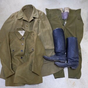 日本軍　軍服　長靴　革靴　外套　将校ズボン　上衣　大量　ジャンク品