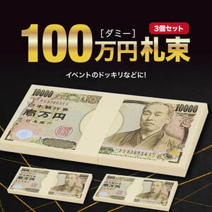 ダミー 札束 100万円 3個セット ダミー札束 札 紙 偽札 お金 メモ帳 金運 2次会 どっきり イベント おもちゃ いたずら SNS 撮影