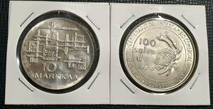 まとめて　フィンランド 1967年 ペルー1973年　銀貨