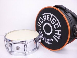 美品 GRETSCH/グレッチ BROOKLYN CHROME OVER BRASSシリーズ スネアドラム GB4160 14x5 キャリーケース付 ◆ 6D47D-1