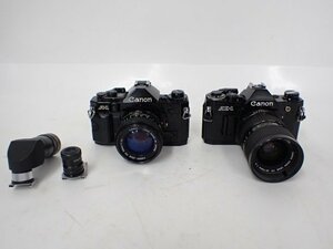Canon A-1 フィルム一眼レフカメラ キヤノン FD 50mm F1.4 標準レンズ + Canon AE-1 35-70mm F4 ズームレンズ 2台セット △ 6D379-4