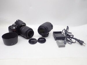 Nikon ニコン デジタル一眼レフカメラ D3000 ダブルズームキット AF-S DX NIKKOR 18-55mm F3.5-5.6G VR/55-200mm F4-5.6G ED VR ¶ 6D42D-2