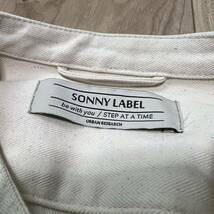 ★格安★URBAN RESEARCH アーバンリサーチ sonny label しっかり生地 ワーク 長袖シャツ バンドカラー ホワイト系 メンズ サイズM R-5565_画像4