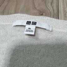 ★送料360円★美品 カシミア100% UNIQLO ユニクロ カシミヤ ニット セーター 長袖 サイズXL 白 ホワイト Vネック レディース R-5608_画像3