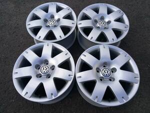 綺麗小傷のみ!!VWフォルクスワーゲンパサート純正 中古アルミ４本set【16×7J＋37 P.C.D.112 5H ハブ径57ｍｍ】ゴムバルブは新品に交換済み