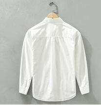 長袖シャツ　シャツ　ブラウス　新品*メンズ　カジュアルシャツ　トップス　春秋服　綿シャツ　白　Ｍ-３ＸＬ選択可_画像10