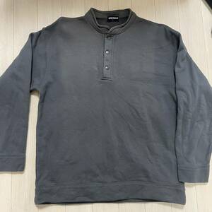 OLD UNIQLO ヘンリーネック　スウェット　スナップボタン　紺タグ　Lサイズ　ユニクロ