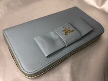 超美品PRADA プラダ 長財布 ラウンドファスナー リボン　LAGO_画像4