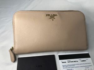 超美品　PRADA プラダ 長財布 ラウンドファスナー CAMEO