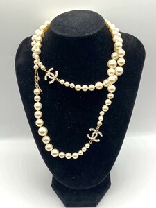 [ITHWBA62FW0Y]CHANEL Chanel A13V here Mark fake pearl long necklace 92.12g