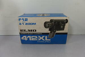 ◆新品未使用 ELMO(エルモ) スーパー8 カメラ 412-XL マクロ 8ミリ(ｍｍ)カメラ/SUPER 8 SILENT CAMERA/MACRO/F1.2/8.5～34mm/ZOOM(ズーム)