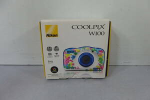 ◆未使用 Nikon(ニコン) 防水/防塵/耐衝撃 タフネスデジタルカメラ COOLPIX W100 限定色：マリン BLEテクノロジー 高速撮影/強力手ぶれ補正