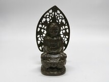 銅製置物　仏教美術　仏像　座像　銅製　中国美術　銅製　インテリア置物_画像1