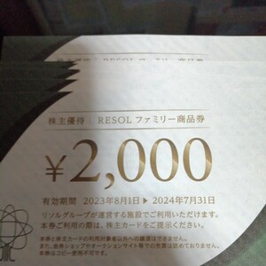 リソル株主優待ファミリー商品券20000円分送料込！