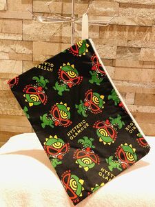 【レア限定品】ヒスミニ　ジップ付きファイル袋　総柄レッスンバッグ　キャンバス布製