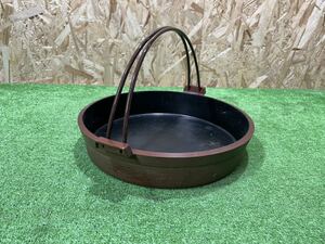 2B51 south part iron vessel .....28.. attaching saucepan for sukiyaki iron saucepan iron made 28cm saucepan used 