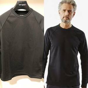 定価38500 1piu1uguale3 POLYESTER JERSEY RAGLAN L/S MRT133-POE045-Black99 サイズⅢ カットソー　AKM wjk ジュンハシモト