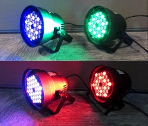 美品★LEDスポットライト 舞台照明 パーライト4灯セット 前面LED36粒①