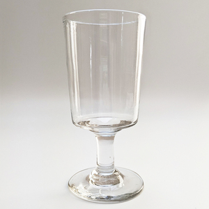 ■フランス 手吹き シンプル ビストログラス 14cm アンティーク 19世紀 手吹きガラス 古道具 硝子 ワイングラス AA