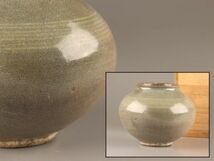 古美術 朝鮮古陶磁器 高麗青磁 白象嵌 壷 時代物 極上品 初だし品 C4310_画像1