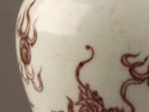 中国古玩 唐物 大清光緒年製 款 釉裏紅 梅瓶 時代物 極上品 初だし品 C4369_画像6