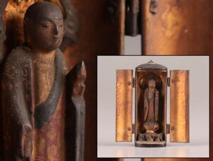 仏教美術 時代木彫 地蔵菩薩 仏像 厨子 時代物 極上品 初だし品 C4561