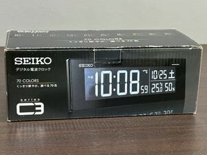 未使用品 SEIKO セイコー DL305K デジタル電波クロック 目覚まし時計