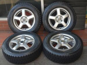 14in BS トップラン R5 14X5.5J PCD 100 4穴 +45 DL ウインターマックス WM01 185/70R14 2019年製 8分山スタッドレス付 ノート フリード 等