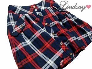 【半額&送料無料】ナルミヤ LINDSAY スカート バルーン チェック 卒業式 卒服 発表会 フォーマル 160cm