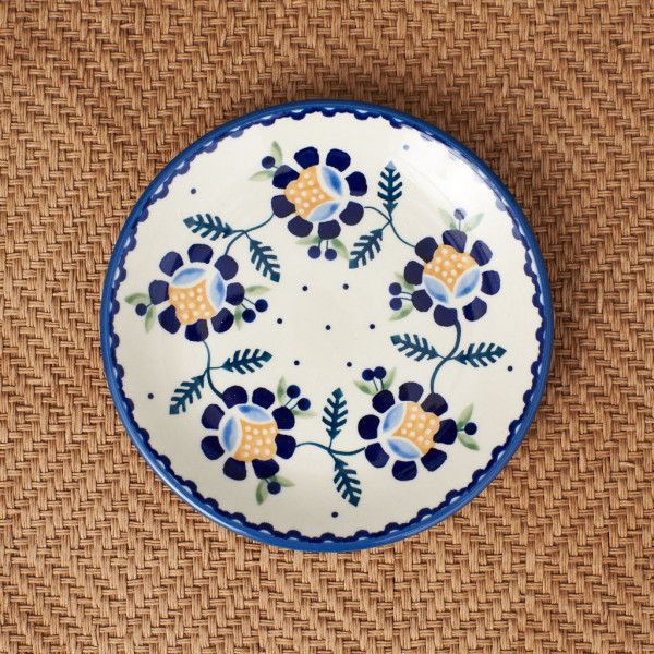 IZ56065S★Assiette de poterie polonaise motif floral bleu 17 cm vaisselle polonaise vaisselle poterie faite à la main Manufaktura Manufaktura, Vaisselle occidentale, plaque, plat, autres