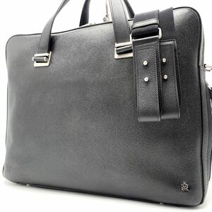 1円【未使用級 定価23万】dunhill ダンヒル カドガン 2室 2way ビジネスバッグ ブリーフケース A4収納 大容量 ショルダー メンズ ビジネス