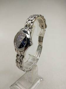 0221-0012　 中古★AUREOLE オレオール SW-431L シルバー ブルー文字盤 QUARTZ クォーツ レディース 腕時計