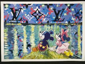 世界限定100枚 DEATH NYC アートポスター 40 ミッキーマウス ミニーマウス 湖畔 デート ディズニー Disney ヴィトン ポップ